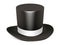 Black cylinder hat with white ribbon