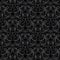 Black damask vintage floral pattern