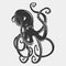 Black danger cartoon octopus characters with