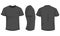 Black/dark gray mens t-shirt with short sleeves. Front, back, side view
