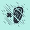 Black Deafness icon isolated on green background. Deaf symbol. Hearing impairment. Glitch style. Vector