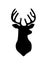 Black deer head silhouette vector drawing