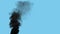 black dense co2 emissions smoke emission from coal power plant, isolated - industrial 3D illustration