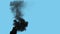 black dense co2 emissions smoke emission from urban fire, isolated - industrial 3D rendering