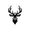 Black Design deer head icon isolated white background. Deer head sign logo