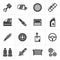 Black Detailed car parts icons