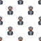 Black Detective Avatar Seamless Pattern