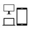 Black Devices Icons. Monitor, Laptop, Tablet. Vector Design Elements Set for You Design