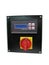 Black dial control panel isolated, red switch