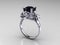 Black Diamond Platinum Antique Engagement Ring