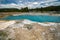 Black Diamond Pool spring, located in the Biscuit Basin, a geothermal feature area of Yellowstone National Park