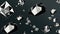Black Diamonds Floating in a Starry Night Sky. Multiple black diamonds glisten against a dark star-filled sky, creating