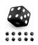 Black dice cubes for gambling set. Casino craps and playing games vector illustration. Poker cubes rolling and throwing