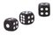 Black dices on white background.