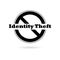 Black Digital Crime icon or logo, Identity Theft