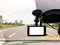 Black digital dashcam camera