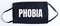 Black disposable protective mask with PHOBIA text on black background