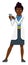 Black Doctor Woman Mobile Phone Cartoon Character