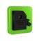 Black Document and cursor icon isolated on transparent background. File icon. Checklist icon. Business concept. Green