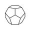 Black dodecahedron on a white background for game, icon, packaging design or logo. Platonic solid. Vector illustration