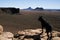 Black Dog on New Mexico Cliffs