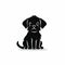 Black Dog Silhouette: Cute Puppy Vector Icon In Ravi Zupa Style