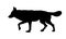 Black dog silhouette. Running czechoslovak wolfdog puppy. Pet animals. Isolated on a white background