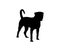 black dog silhouette standing on white background.illustrations eps