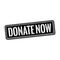 Black donate now isolated square rubber stamp tag