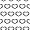 Black doodle hearts contour seamless pattern on white background. Fashion love graphics design.