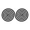Black double spirals. Simple abstract ornamental and decorative vector symbol