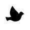 Black dove silhouette. Pigeon icon