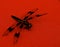 Black Dragonfly on Red Table