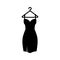 Black Dress On A Hanger Icon.Vector Illustration