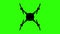 Black drone icon with propellers on green background
