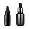 Black dropper bottle for cosmetic serum or oil, vector