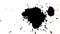 Black drops of black ink dropped on white plane