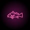 Black drum neon icon. Simple thin line, outline vector of fish icons for ui and ux, website or mobile application