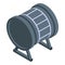 Black drums icon, isometric style