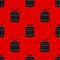 Black drums on a red background seamless pattern