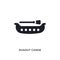 black dugout canoe isolated vector icon. simple element illustration from transportation concept vector icons. dugout canoe