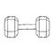 Black dumbbell for weightlifting. Line art style vector