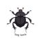 Black dung beetle that has strong unpleasant smell