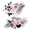 Black and dusty pink flowers glamour vector design bouquets