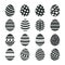 Black easter eggs icons. Christian tradition happy easter celebration egg vector isolated silhouettes
