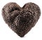 Black edible winter truffle in a shape of heart on white background. The most famous of the truffles