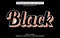 Black editable text effect