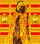 Black Egyptian princess in our modern digital art style, close up.