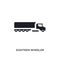 black eighteen-wheeler isolated vector icon. simple element illustration from transportation concept vector icons. eighteen-