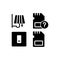 Black electronic icon design collection conceptual